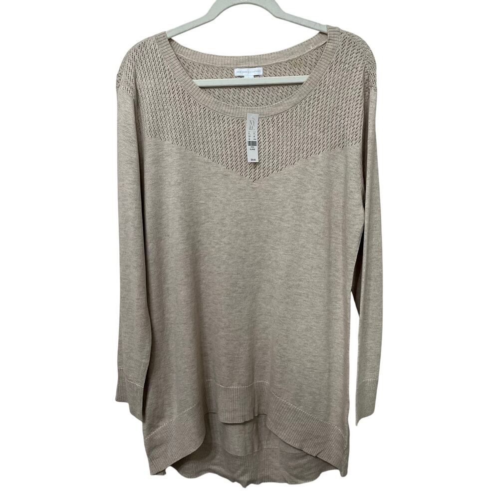 New York & Co. New Women’s Tan/ Gray Heathered Sweater Sz‎ XL  Soft